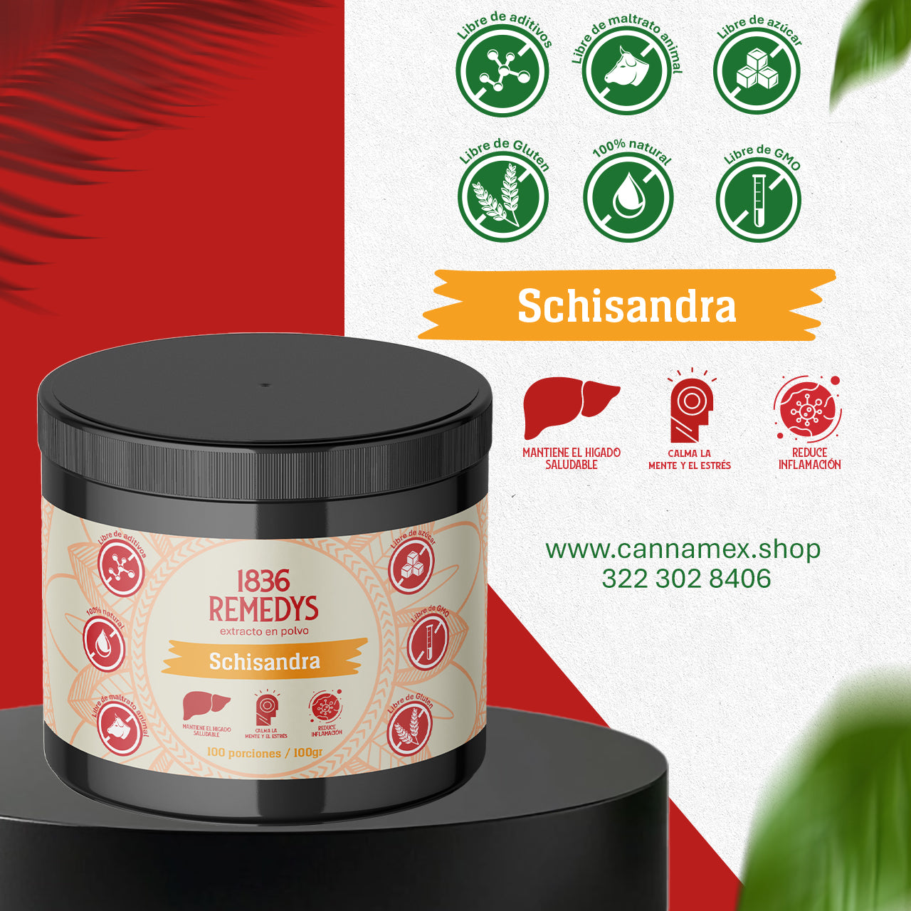 Schisandra - 100% raiz en polvo